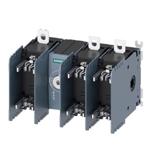 Siemens 3KF23160MF51, Switch Disconnector with Fuse 3KF SITOR, 160 A, Size 2, 3-Pole, For LV HRC Fuse Sz. 000 and 00 For Semiconductor Protection, Front Operating Mechanism, Central, Basic Unit without Handle, Flat Terminal without Fuses