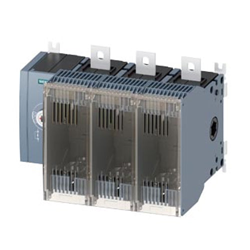 Siemens 3KF43400LF11, Switch Disconnector with Fuse 400 A, Frame Size 4, 3-Pole For LV HRC Fuse Size 1 and 2 Front Operating Mechanism Left Basic Unit without Handle Flat Connector without Fuses