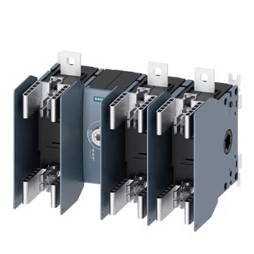 Siemens 3KF43400MF51, Switch Disconnector With Fuse 3KF SITOR, 400 A, Size 4, 3-Pole, For LV HRC Fuse Sz. 1 and 2 For Semiconductor Protection, Front Operating Mechanism, Central, Basic Unit without Handle, Flat Terminal without Fuses