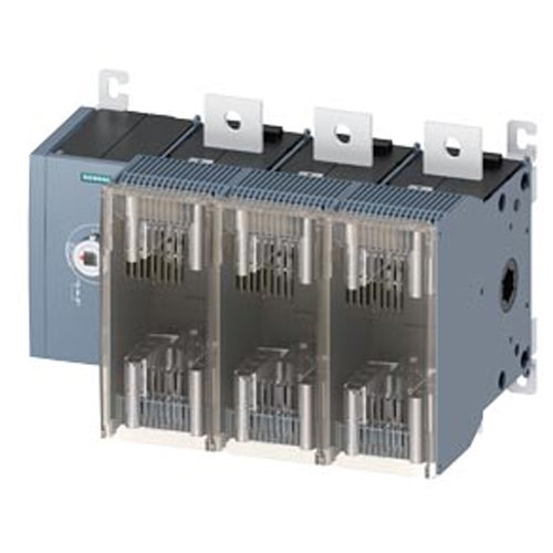 Siemens 3KF53630LF11, Switch Disconnector With Fuse 630 A, Frame Size 5, 3-Pole For LV HRC Fuse Size 2 and 3 Front Operating Mechanism Left Basic Unit without Handle Flat Connector without Fuses