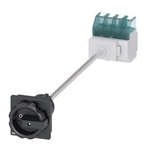 Siemens 3LD22131TL51, SENTRON, Switch Disconnector 3LD, Main Switch, 4-Pole, Iu: 32 A, Operating Power / at Ac-23 A at 400 V: 11.5 KW, Floor Mounting with Door Coupling, Rotary Operating Mechanism, Black, 4-Hole Mounting of the Handle