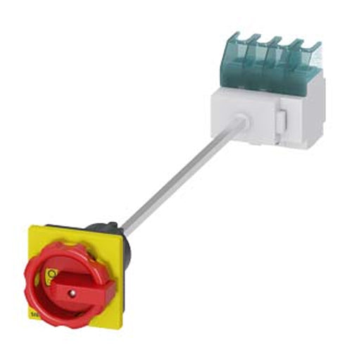 Siemens 3LD22131TL53, SENTRON, Switch Disconnector 3LD, Emergency Switching-Off Switch, 4- Pole, Iu: 32 A, Operating Power / at AC-23 A 400 V: 11.5 KW, Floor Mounting with Door Coupling, Rotary Operating Mechanism