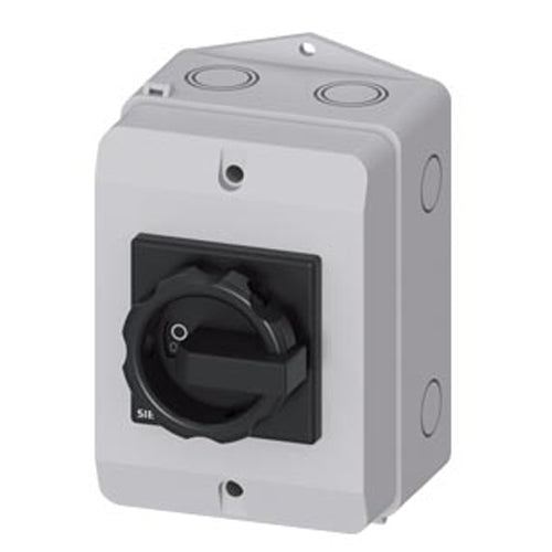 Siemens 3LD22641GP510US2, SENTRON, Switch Disconnector 3LD, Main Switch, 3-Pole, Iu: 32 A, Operating Power / at AC-23 A at 400 V: 11.5 KW, Molded-Plastic Encapsulation For Inch Cable Gland, 1NC, 1 NO, Rotary Operating Mechanism, Black