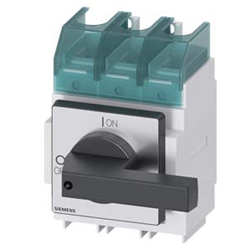 Siemens 3LD24300TK11, SENTRON, Switch Disconnector 3LD, Main Switch, 3-Pole, Iu=250 A, Operating Power / at AC-23 A at 400 V: 132 KW, Installation In Distribution Boards, Knob-Operated Mechanism, Black, Handle Direct at the Switch