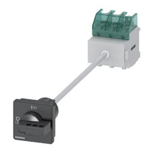 Siemens 3LD25170TK11, SENTRON, Switch Disconnector 3LD, Main Switch, 3-Pole, Iu: 63 A, Operating Power / at AC-23 A at 400 V: 22 KW, Floor Mounting with Door Coupling, Defeatable Knob-Operated Mechanism, Black, 4-Hole Mounting of the Handle