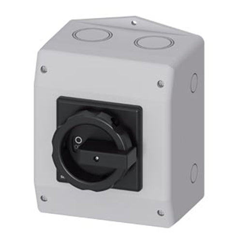 Siemens 3LD25650TB51, SENTRON, Switch Disconnector 3LD, Main Switch, 3-Pole, Iu: 63 A, Operating Power / at AC-23 A at 400 V: 22 KW, Molded-Plastic Encapsulation for Metric Cable Gland, Rotary Operating Mechanism, Black