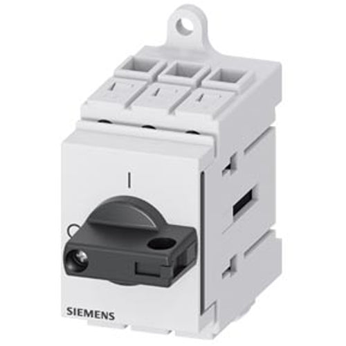 Siemens 3LD30300TK11, Load Disconnector 3LD3, Iu 16 A Main Switch 3-Pole Rated Operating Capacity at AC-23 A at 400V 7.5KW Installation In Distribution Boards, Basic Switch with Selector Knob Black