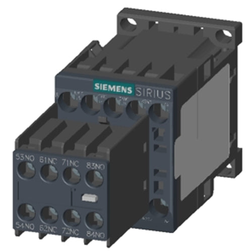 Siemens 3RH23441AP000KA0, Contactor Relay, 4 NO + 4 NC, 230 V AC, 50/60 Hz, Screw Terminal, Frame Size S00, Removable Auxiliary Switch