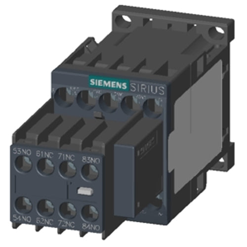 Siemens 3RH23441CK200KA0, Contactor Relay, 4 NO + 4 NC, 120 V AC, 50/60 Hz, with Varistor Plugged On, Screw Terminal, Frame Size S00, Removable Auxiliary Switch, Basic Device: 2 NO + 2 NC Auxiliary Switch: 2 NO + 2 NC