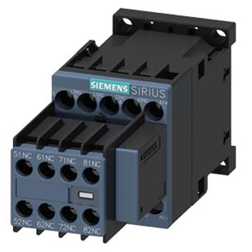 Siemens 3RH23441DG40, Contactor Relay, 4 NO + 4 NC, 125 V DC, with Varistor Plugged On, Screw Terminal, Frame Size S00, Removable Auxiliary Switch, Basic Device: 4 NC Auxiliary Switch: 4 NO