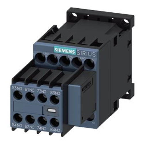 Siemens 3RH23531CK200KA0, Contactor Relay, 5 NO + 3 NC, 120 V AC, 50/60 Hz, with Varistor Plugged On, Screw Terminal, Frame Size S00, Removable Auxiliary Switch, Basic Device: 2 NO + 2 NC Auxiliary Switch: 3 NO + 1 NC