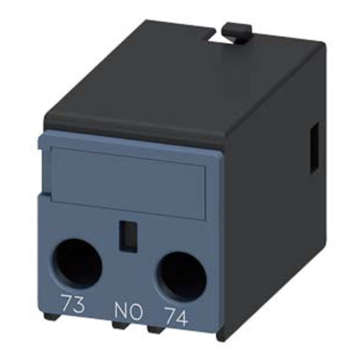Siemens 3RH29111BA10, Auxiliary Switch, On The Front, 1 NO, 73/74, Current Path: 1 NO, Cable Entry From Below, Screw Terminal, For Contactors 3RT2 And Contactor Relays 3RH2