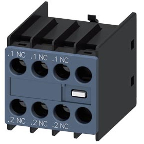 Siemens 3RH29111HA03, Auxiliary Switch, On The Front, 3 NC, .1/.2, .1/.2, .1/.2, --/--, Current Path: 1 NC, 1 NC, 1 NC, --, Screw Terminal, For Contactors 3RT2 And Contactor Relays 3RH2