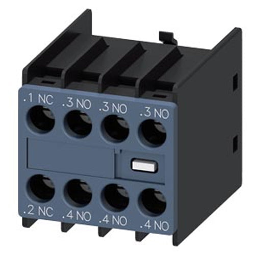 Siemens 3RH29111HA31, Auxiliary Switch, On The Front, 3 NO + 1 NC, .1/.2, .3/.4, .3/.4, .3/.4, Current Path: 1 NC, 1 NO, 1 NO, 1 NO Screw Terminal, For Contactors 3RT2 And Contactor Relays 3RH2
