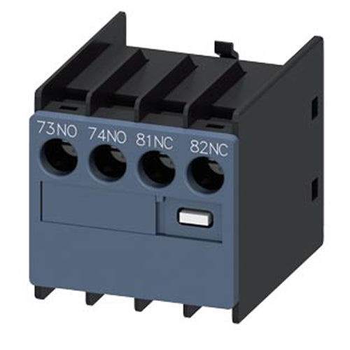 Siemens 3RH29111LA11, Auxiliary Switch, On The Front, 1 NO + 1 NC, 73/74, 81/82, Current Path: 1 NO, 1 NC, Cable Entry From The Top, Screw Terminal, For Contactors 3RT2 And Contactor Relays 3RH2