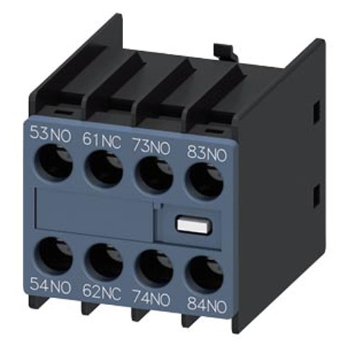 Siemens 3RH29111XA310MA0, Auxiliary Switch, On The Front, 3 NO + 1 NC, 53/54, 61/62, 73/74, 83/84, Current Path: 1 NO, 1 NC, 1 NO, 1 NO, Screw Terminal, For Contactors 3RT2 And Contactor Relays 3RH2