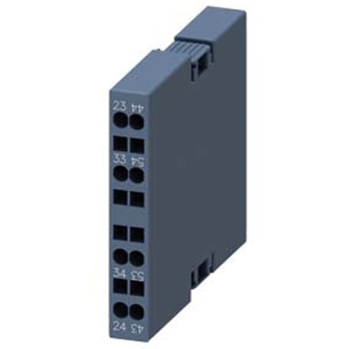 Siemens 3RH29112DA20, Auxiliary Switch, Lateral, 2 NO, On The Left: 43/44, 53/54, On The Right: 23/24, 33/34, Current Path: 1 NO, 1 NO, Spring-Loaded Terminal, For Contactors 3RT2.1