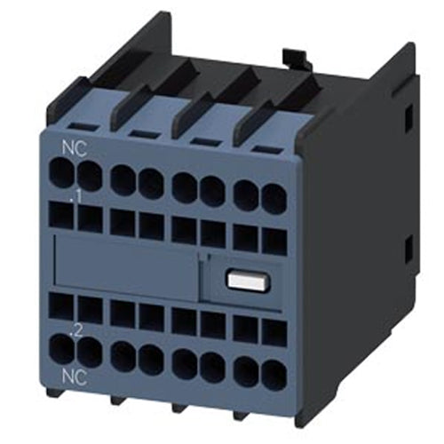 Siemens 3RH29112HA01, Auxiliary Switch, On The Front, 1 NC, .1/.2, --/--, --/--, --/--, Current Path: 1 NC, --, --, --, Spring-Loaded Terminal, For Contactors 3RT2 And Contactor Relays 3RH2