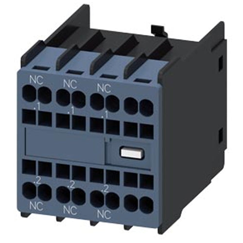 Siemens 3RH29112HA03, Auxiliary Switch, On The Front, 3 NC, .1/.2, .1/.2, .1/.2, --/--, Current Path: 1 NC, 1 NC, 1 NC, --, Spring-Loaded Terminal, For Contactors 3RT2 And Contactor Relays 3RH2