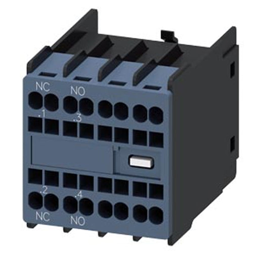 Siemens 3RH29112HA11, Auxiliary Switch, On The Front, 1 NO + 1 NC, .1/.2, .3/.4, --/--, --/--, Current Path: 1 NC, 1 NO, --, --, Spring-Loaded Terminal, For Contactors 3RT2 And Contactor Relays 3RH2