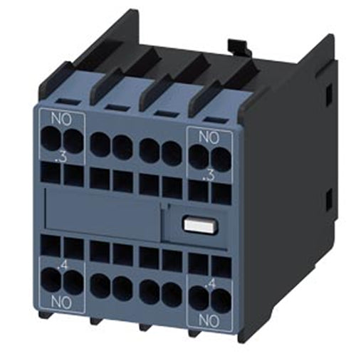 Siemens 3RH29112NF20, Auxiliary Switch, Solid-State Compatible, On The Front, 2 NO, .3/.4, --/--, --/--, .3/.4, Current Path: 1 NO, --, --, 1 NO, Spring-Loaded Terminal, For Contactors 3RT2 And Contactor Relays 3RH2