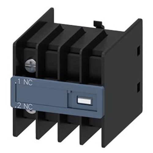 Siemens 3RH29114HA01, Auxiliary Switch, On The Front, 1 NC, .1/.2, --/--, --/--, --/--, Current Path: 1 NC, --, --, --, Ring Cable Lug Connection, For Contactors 3RT2 And Contactor Relays 3RH2