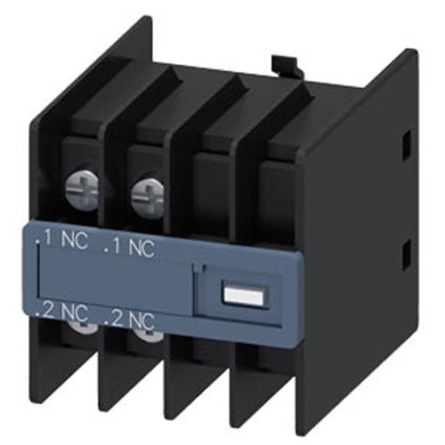 Siemens 3RH29114HA02, Auxiliary Switch, On The Front, 2 NC, .1/.2, .1/.2, --/--, --/--, Current Path: 1 NC, 1 NC, --, --, Ring Cable Lug Connection, For Contactors 3RT2And Contactor Relays 3RH2