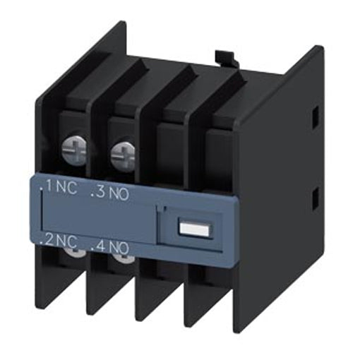 Siemens 3RH29114HA11, Auxiliary Switch, On The Front, 1 NO + 1 NC, .1/.2, .3/.4, --/--, --/--, Current Path: 1 NC, 1 NO, --, --, Ring Cable Lug Connection, For Contactors 3RT2 And Contactor Relays 3RH2