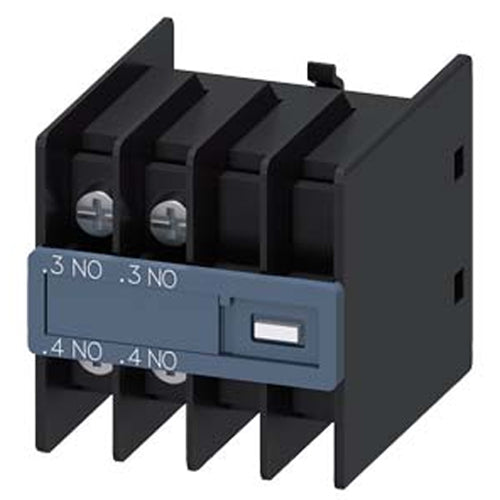 Siemens 3RH29114HA20, Auxiliary Switch, On The Front, 2 NO, .3/.4, .3/.4, --/--, --/--, Current Path: 1 NO, 1 NO, --, --, Ring Cable Lug Connection, For Contactors 3RT2 And Contactor Relays 3RH2