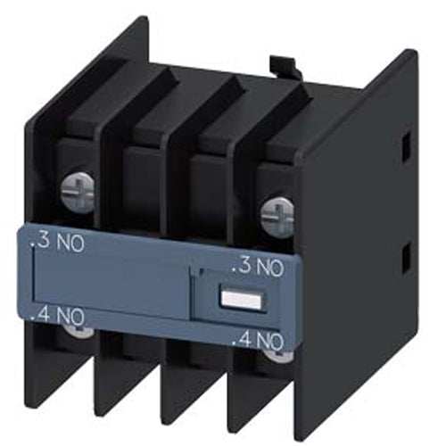 Siemens 3RH29114NF20, Auxiliary Switch, Solid-State Compatible, On The Front, 2 NO, .3/.4, --/--, --/--, .3/.4, Current Path: 1 NO, --, --, 1 NO, Ring Cable Lug Connection, For Contactors 3RT2 And Contactor Relays 3RH2