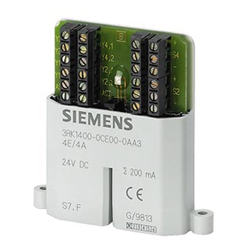 Siemens 3RK1400-0CE00-0AA3, AS-i Flat Module, Digital 4 DI/4 DQ, IP20 4 x Inputs For 3-Wire Sensor 4 x Output, 24 V DC Output Supply Via U_ASI Screw Terminals