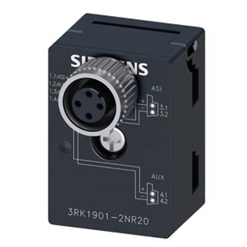 Siemens 3RK1901-2NR20, AS-Interface M12 Branch U_ASI and Uaux, with M12 Socket IP67/68/69K, Max. 4 A