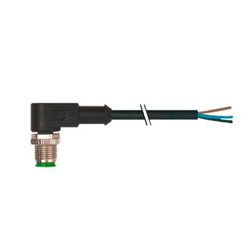 Siemens 3RK1902-4HC01-5AA0, Control Cable Pre-Assembled at One End M12 Plug Angled, 5-Pole with 10 m Cable 5 x 0.34 mm2 A-Encoded Maximal 4 A PUR Sheath Black