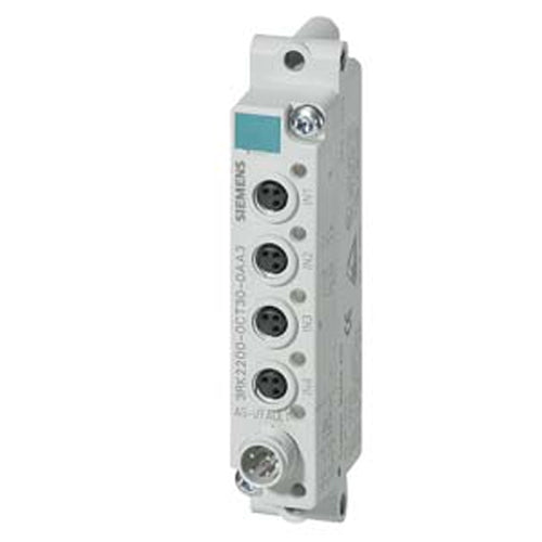 Siemens 3RK2100-1CT30-0AA3, AS-i Compact Module K20 Digital A/B Slave, 4 DQ, IP67 4 x Output, 1 A 24 V DC Max. 1 A for All Outputs 4 x M8 Socket