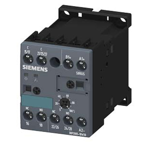 Siemens 3RP2005-1BW30, Timing Relay, Electronic Multifunction, 16 Functions 2 Change-Over Contacts 24 to 240 V AC/DC at 50/60 Hz AC 0.05 s to 100 h Overall Width 45 mm Screw Terminal