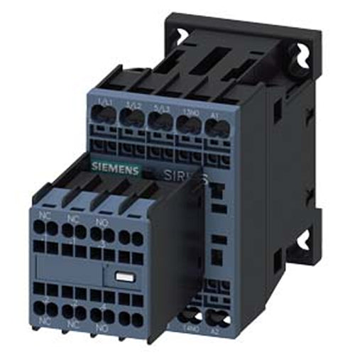 Siemens 3RT2017-2AP04, Power Contactor, AC-3e/AC-3, 12 A, 5.5 kW / 400 V, 3-Pole, 230 V AC, 50/60 Hz, Auxiliary Contacts: 2 NO + 2 NC, Spring-Loaded Terminal, Size: S00, Removable Auxiliary Switch