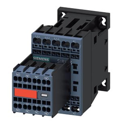 Siemens 3RT2017-2FB44-3MA0, Power Contactor, AC-3e/AC-3, 12 A, 5.5 kW / 400 V, 3-Pole, 24 V DC, with Integrated Diode, Auxiliary Contacts: 2 NO + 2 NC, Spring-Loaded Terminal, Size: S00, Captive Auxiliary Switch