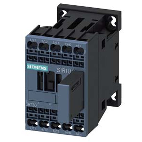 Siemens 3RT2017-2WB41, Power Contactor, AC-3e/AC-3, 12 A, 5.5 kW / 400 V, 3-Pole, 24 V DC, 0.85-1.85* Uc, with Varistor Plugged On, Auxiliary Contacts: 1 NO, Spring-Loaded Terminal, Frame Size: S00, No Auxiliary Switch Can Be Added