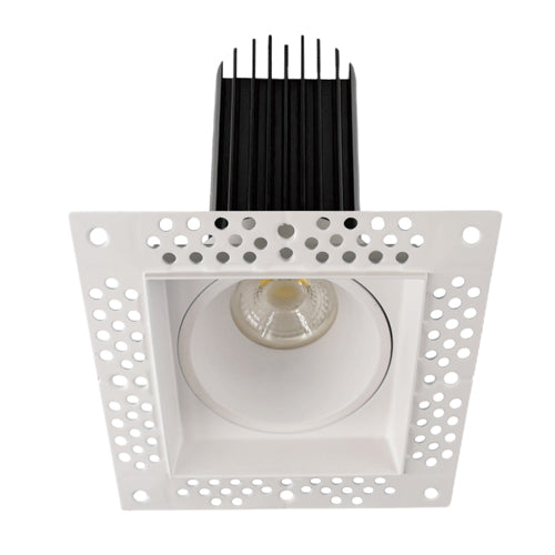 Lotus LED-2-S15W-3018K-WH-T-SQ, 2" Trimless White Square Recessed LED, 120VAC, 15W, Dim to Warm 3000K-1800K, 800 Lumens, 38° Beam Angle