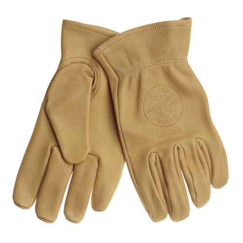 Klein Tools 40023, Cowhide Work Gloves, Extra-Large, Natural light-tan