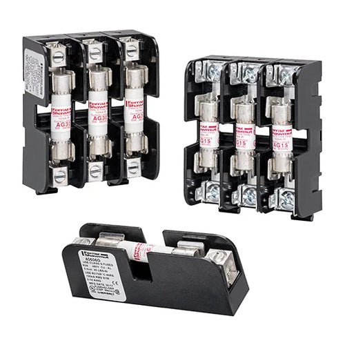 Mersen 40122G, Class G Fuse Block, 2-Pole, 600VAC/DC, 15A, Pressure Pl ...