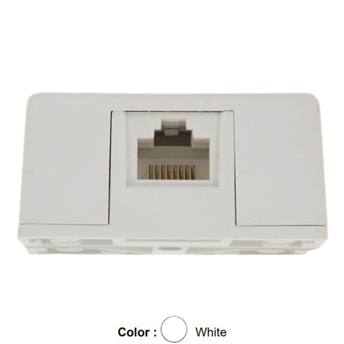 Leviton 40278-W, Surface-Mount Telephone Box, 8P8C, Screw Terminal, White