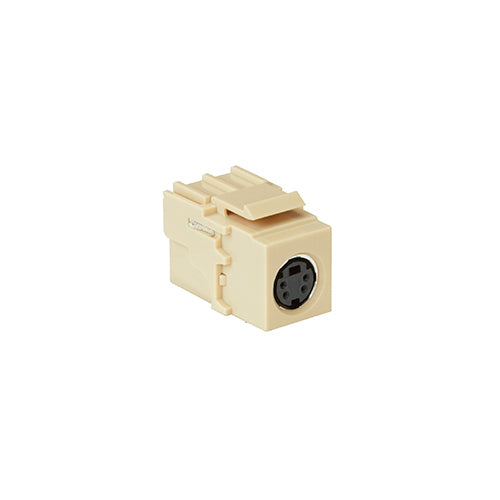 Leviton 40734-CVI, S-Video Feedthrough Quickport AV Connector, Ivory Housing
