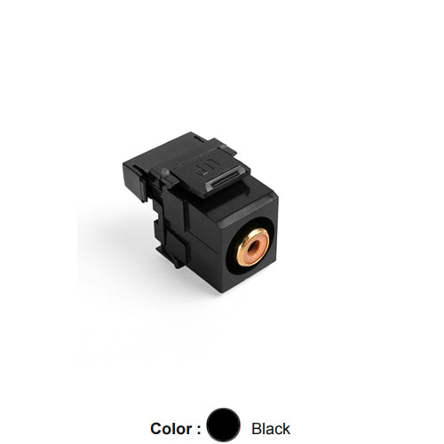 Leviton 40735-ROE, RCA 110-Termination QuickPort Connector, Orange Barrel, Black Housing