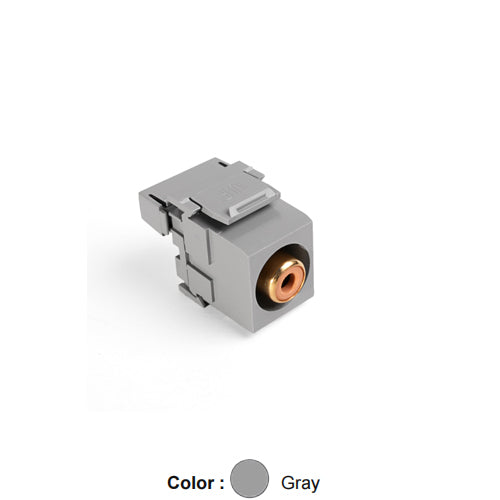 Leviton 40735-ROG, RCA 110-Termination QuickPort Connector, Orange Barrel, Gray Housing