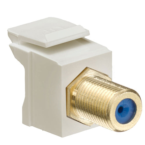 Leviton 40831-FIG, Feedthrough Quickport F-Connector, Gold Plated, Ivory Housing