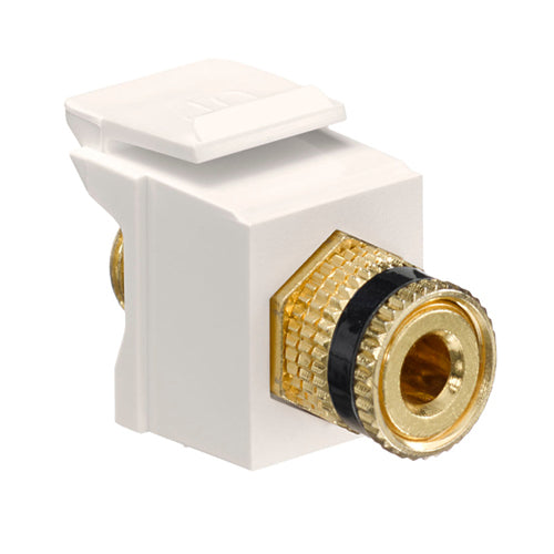 Leviton 40833-BTE, Binding Post Quickport Coupler, Black Stripe, Light Almond Housing