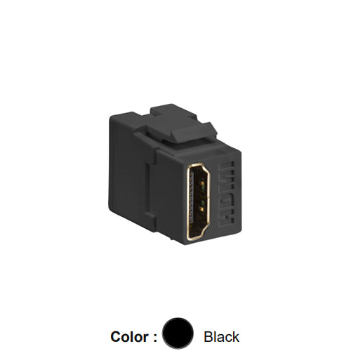 Leviton 40834-E, HDMI Feedthrough Quickport Connector, Black Housing