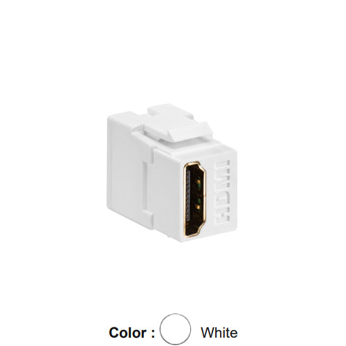 Leviton 40834-W, HDMI Feedthrough Quickport Connector, White Housing