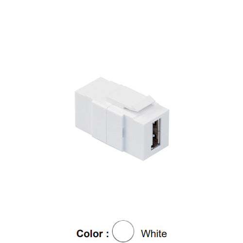 Leviton 40835-W, USB Feedthrough Quickport Connector, White Housing